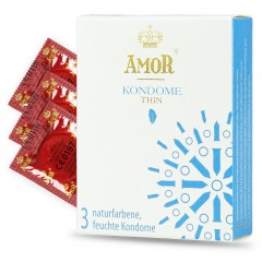 Супертонкие презервативы AMOR Thin - 3 шт.